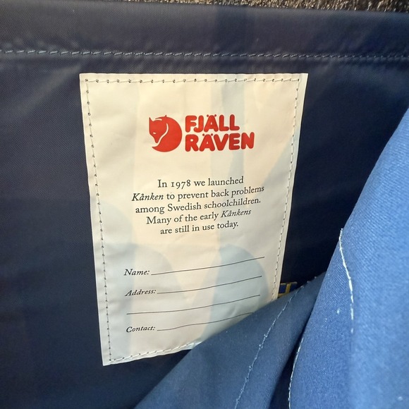 Fjallraven Kanken Backpack Royal Blue Pinstripe 14" Soft Case Adjustable Straps - Picture 8 of 9